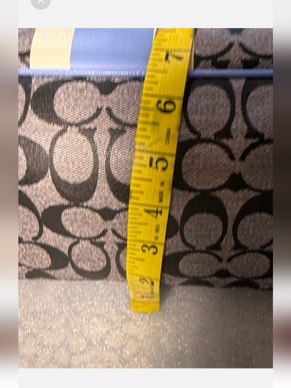 Authentic Coach Signature Canvas Tote with Blue & Cream Stripe.Smoke Free Home - Picture 7 of 16